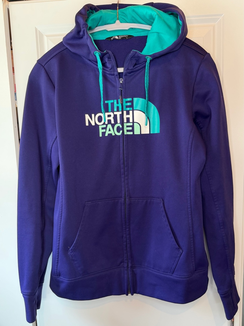 The North Face Women’s Full Zip Fleece Lined Hoodie Purple Teal